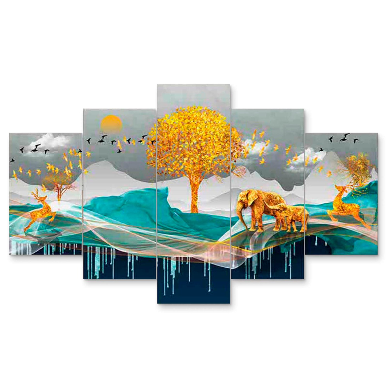 Set of Five 3D Framed Paintings - Image 3