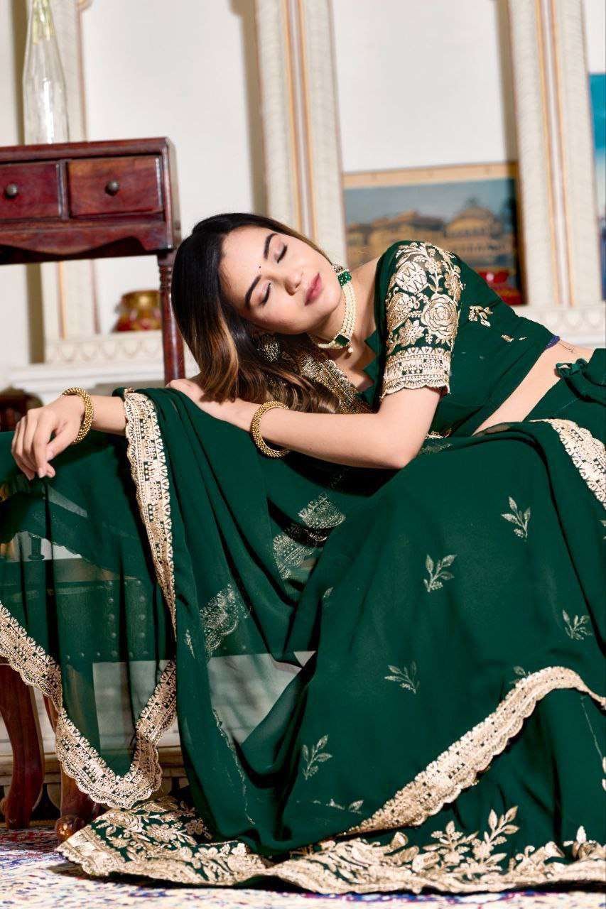 Women's Embroidered Lehenga Choli with Net Dupatta Festive & Wedding Wear Set - Image 2