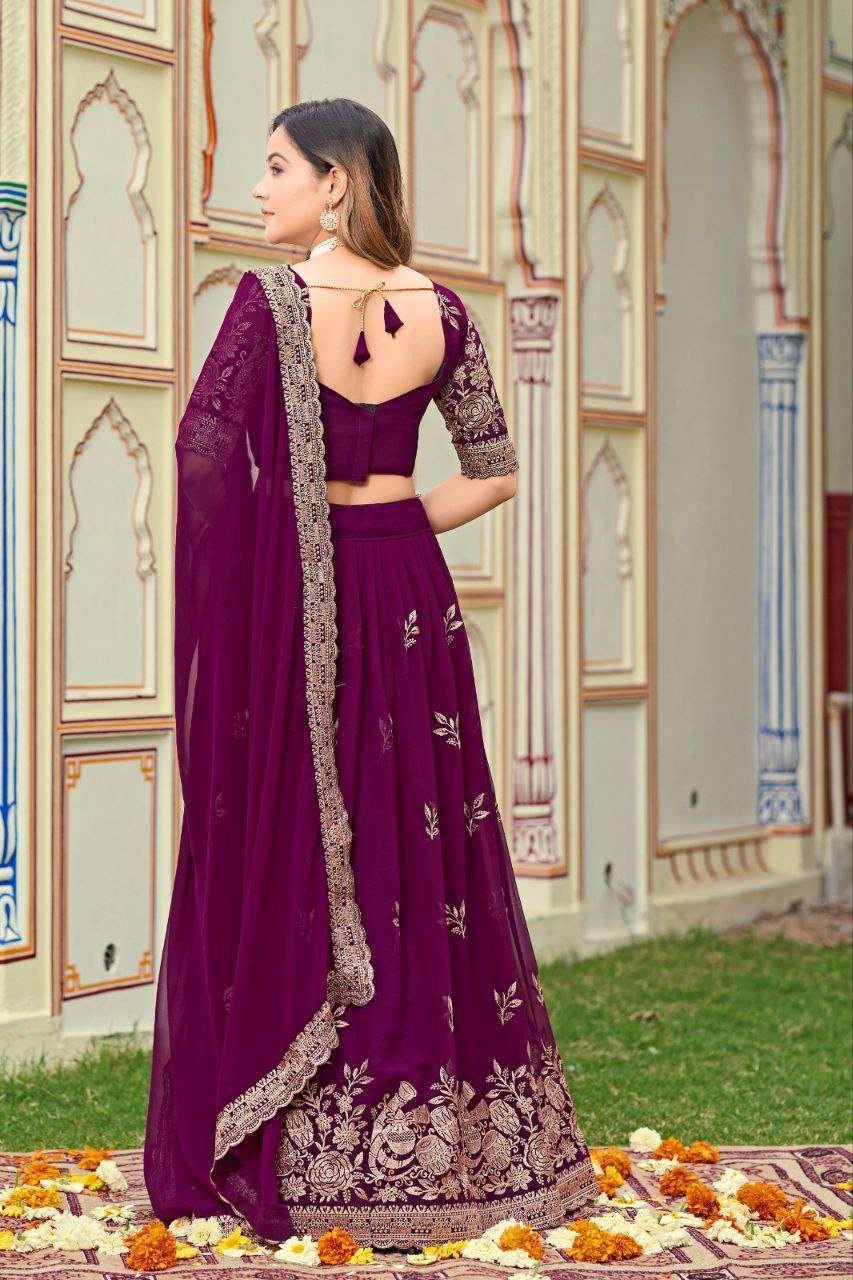 Women's Embroidered Lehenga Choli with Net Dupatta Festive & Wedding Wear Set - Image 23